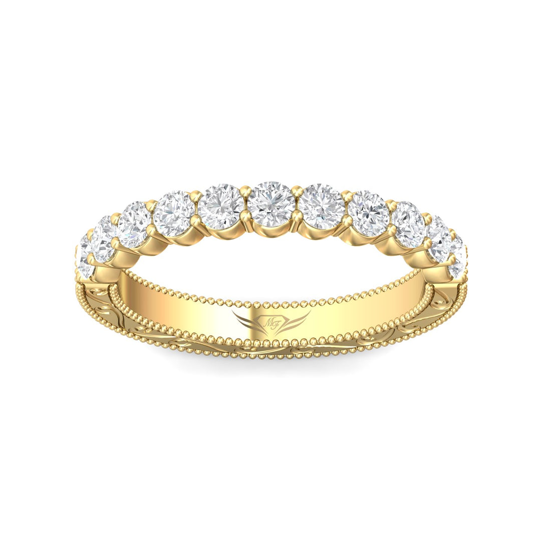 14K Gold Yellow Vintage Wedding Band from the Vintage collection - DWBSP4-.75_14KY
