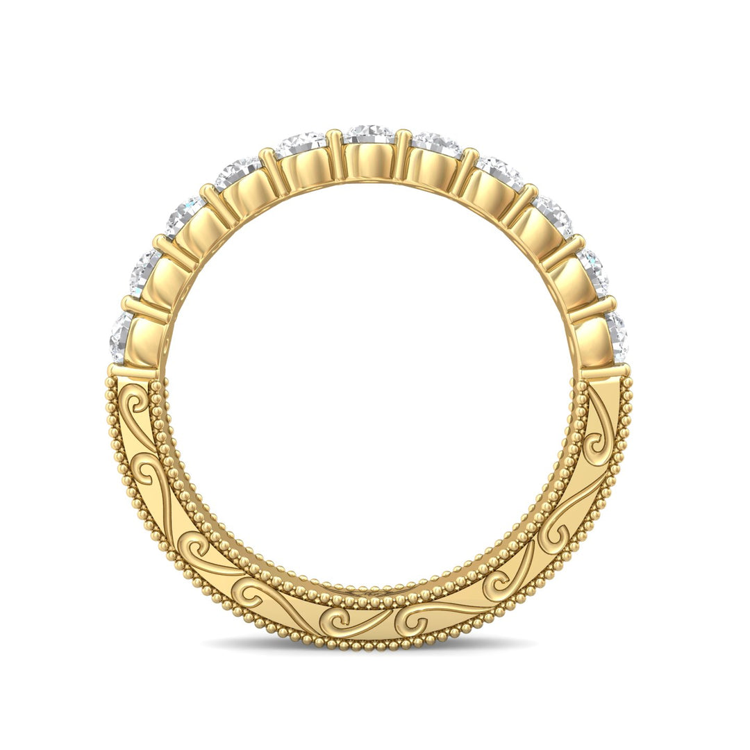 14K Gold Yellow Vintage Wedding Band from the Vintage collection - DWBSP4-.75_14KY