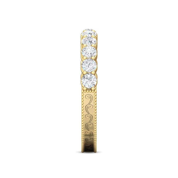 14K Gold Yellow Vintage Wedding Band from the Vintage collection - DWBSP4-.75_14KY