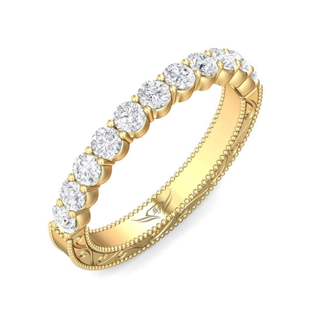 14K Gold Yellow Vintage Wedding Band from the Vintage collection - DWBSP4-.75_14KY