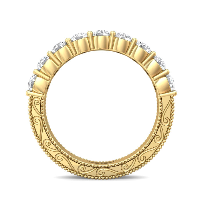 18K Gold Yellow Vintage Wedding Band from the Vintage collection - DWBSP4-1.00_18KY