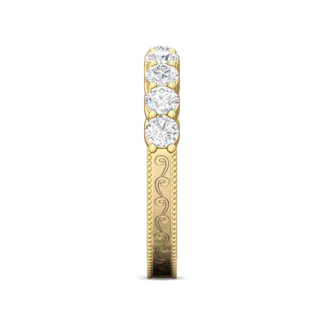 18K Gold Yellow Vintage Wedding Band from the Vintage collection - DWBSP4-1.00_18KY