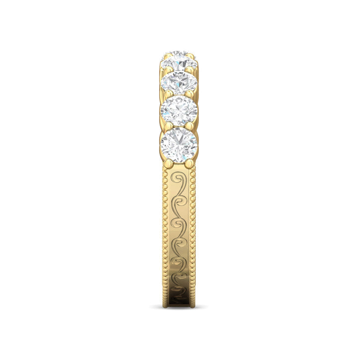 18K Gold Yellow Vintage Wedding Band from the Vintage collection - DWBSP4-1.00_18KY