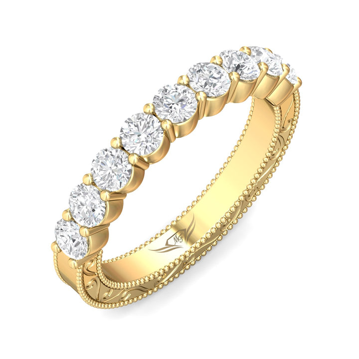 18K Gold Yellow Vintage Wedding Band from the Vintage collection - DWBSP4-1.00_18KY