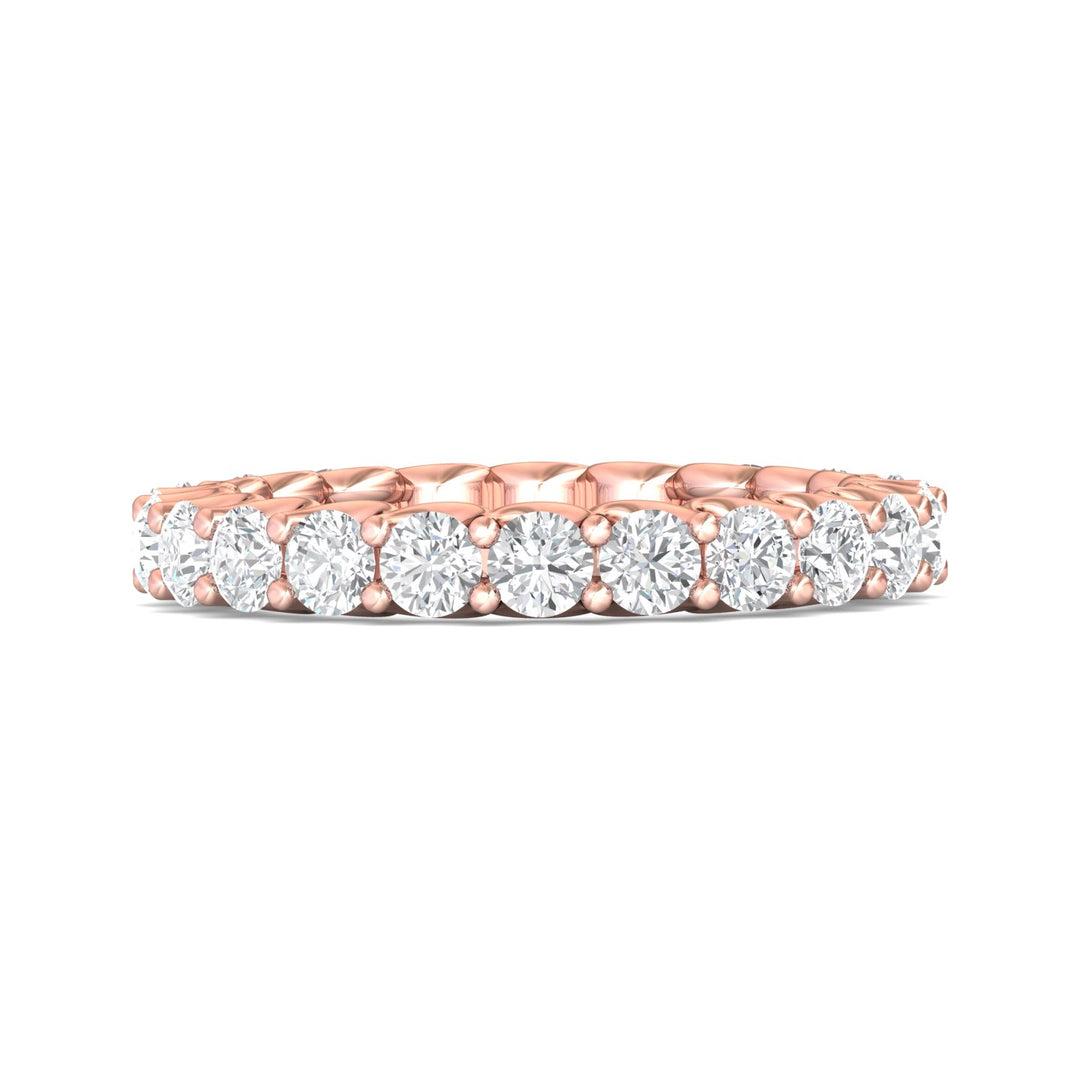 14K Gold Pink Channel/Shared Prong Wedding Band from the Channel/Shared Prong collection - DWBSP7F-22-2.20_14KP