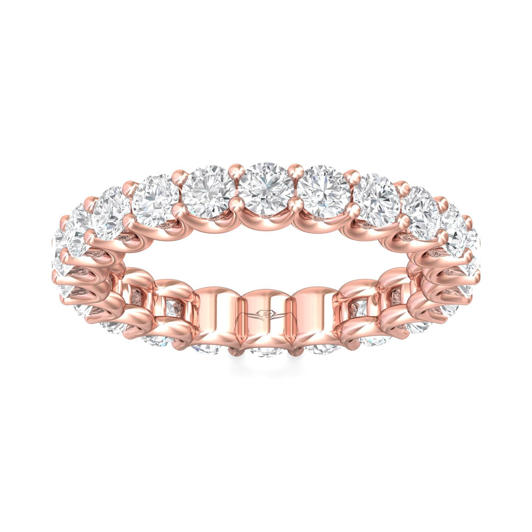14K Gold Pink Channel/Shared Prong Wedding Band from the Channel/Shared Prong collection - DWBSP7F-22-2.20_14KP