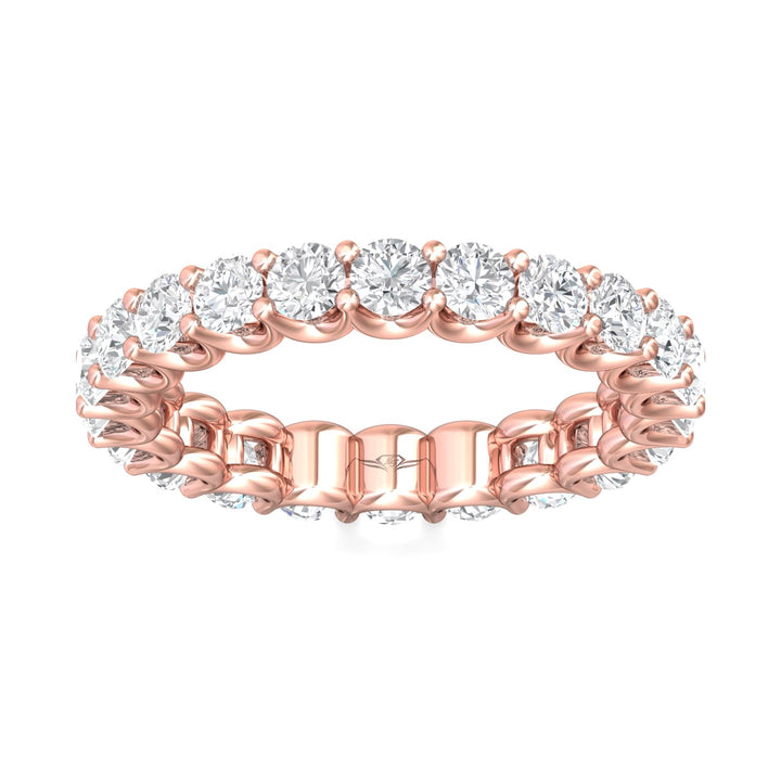 14K Gold Pink Channel/Shared Prong Wedding Band from the Channel/Shared Prong collection - DWBSP7F-22-2.20_14KP