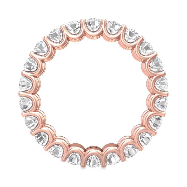 14K Gold Pink Channel/Shared Prong Wedding Band from the Channel/Shared Prong collection - DWBSP7F-22-2.20_14KP