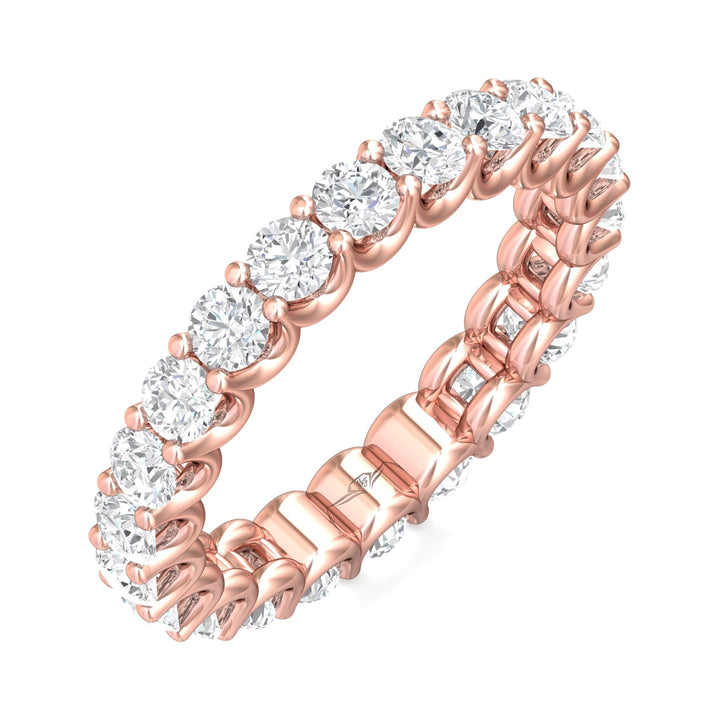 14K Gold Pink Channel/Shared Prong Wedding Band from the Channel/Shared Prong collection - DWBSP7F-22-2.20_14KP