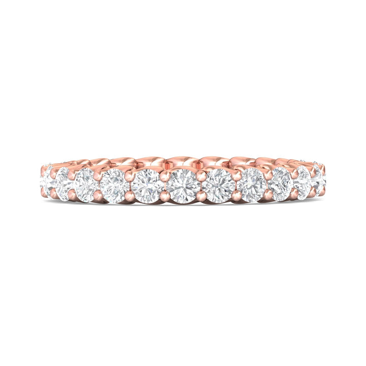 14K Gold Pink Channel/Shared Prong Wedding Band from the Channel/Shared Prong collection - DWBSP7F-24-1.55_14KP