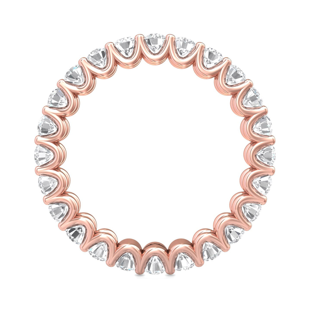 14K Gold Pink Channel/Shared Prong Wedding Band from the Channel/Shared Prong collection - DWBSP7F-24-1.55_14KP