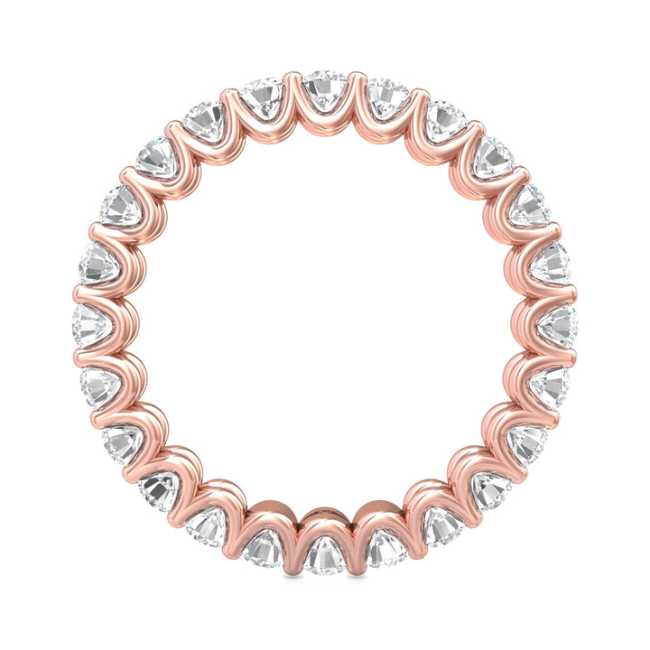 14K Gold Pink Channel/Shared Prong Wedding Band from the Channel/Shared Prong collection - DWBSP7F-24-1.55_14KP