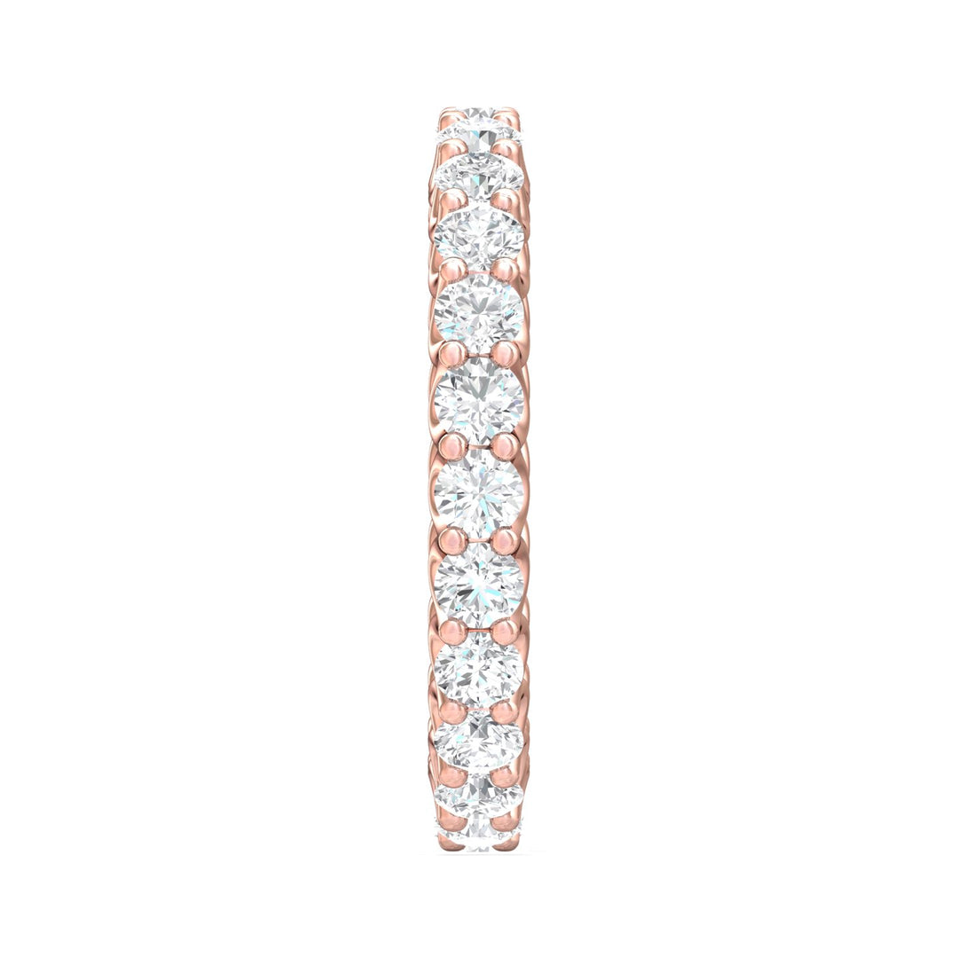 14K Gold Pink Channel/Shared Prong Wedding Band from the Channel/Shared Prong collection - DWBSP7F-24-1.55_14KP