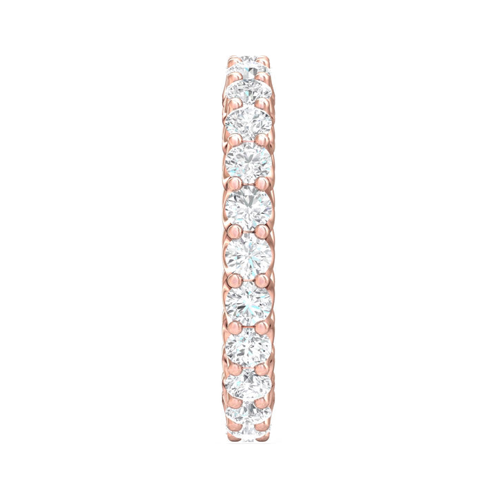 14K Gold Pink Channel/Shared Prong Wedding Band from the Channel/Shared Prong collection - DWBSP7F-24-1.55_14KP