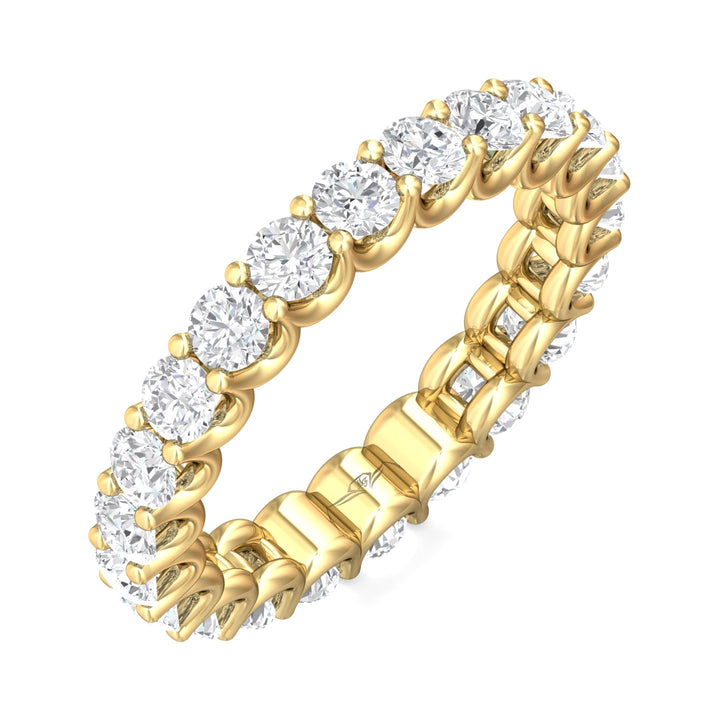 14K Gold Yellow Channel/Shared Prong Wedding Band from the Channel/Shared Prong collection - DWBSP7F-22-2.20_14KY