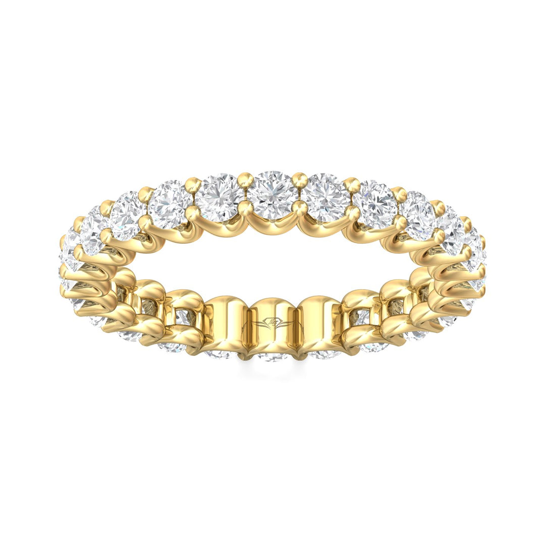 14K Gold Yellow Channel/Shared Prong Wedding Band from the Channel/Shared Prong collection - DWBSP7F-24-1.55_14KY