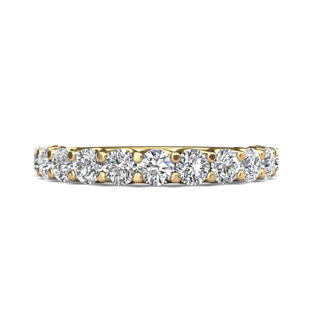 18K Gold Yellow Channel/Shared Prong Wedding Band from the Channel/Shared Prong collection - DWBSP7-11-.75_18KY