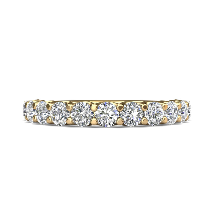 18K Gold Yellow Channel/Shared Prong Wedding Band from the Channel/Shared Prong collection - DWBSP7-11-.75_18KY
