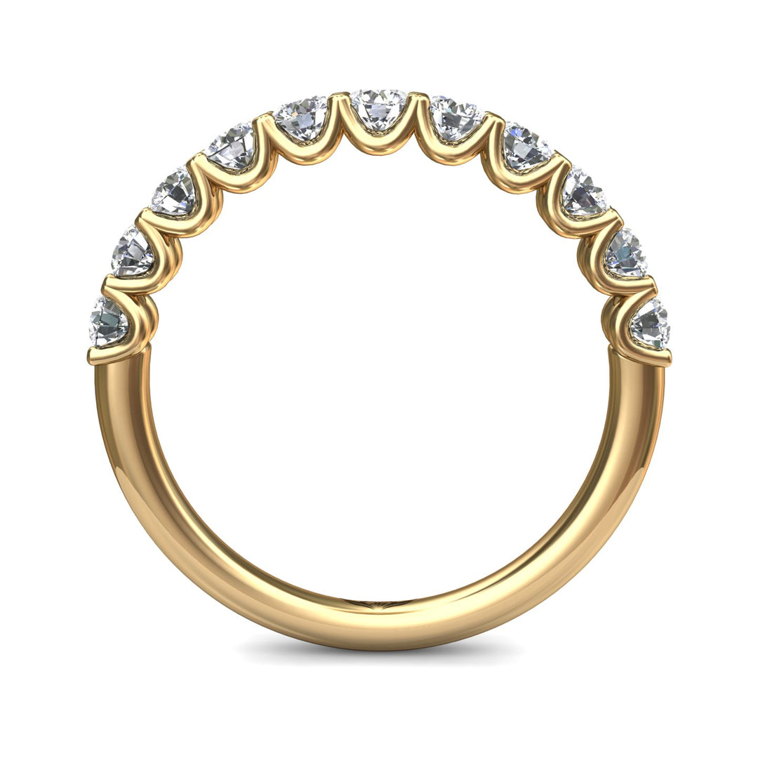 18K Gold Yellow Channel/Shared Prong Wedding Band from the Channel/Shared Prong collection - DWBSP7-11-.75_18KY