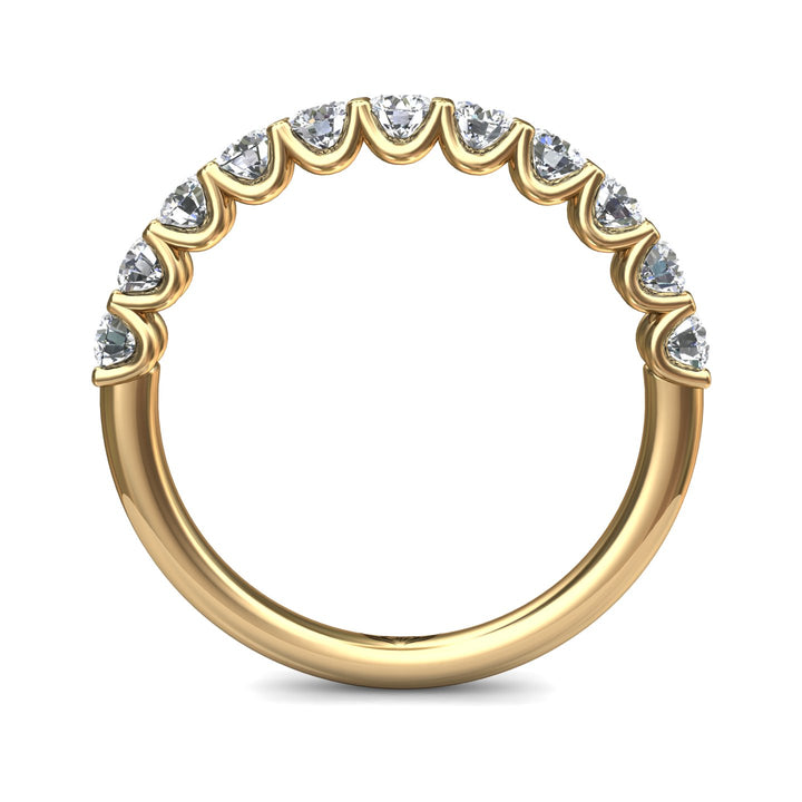 18K Gold Yellow Channel/Shared Prong Wedding Band from the Channel/Shared Prong collection - DWBSP7-11-.75_18KY