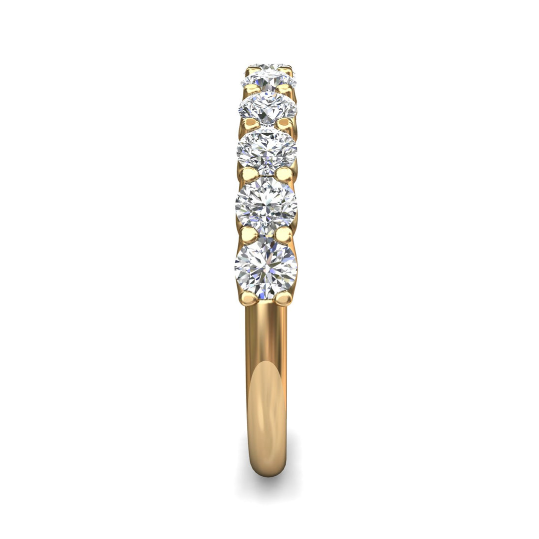 18K Gold Yellow Channel/Shared Prong Wedding Band from the Channel/Shared Prong collection - DWBSP7-11-.75_18KY