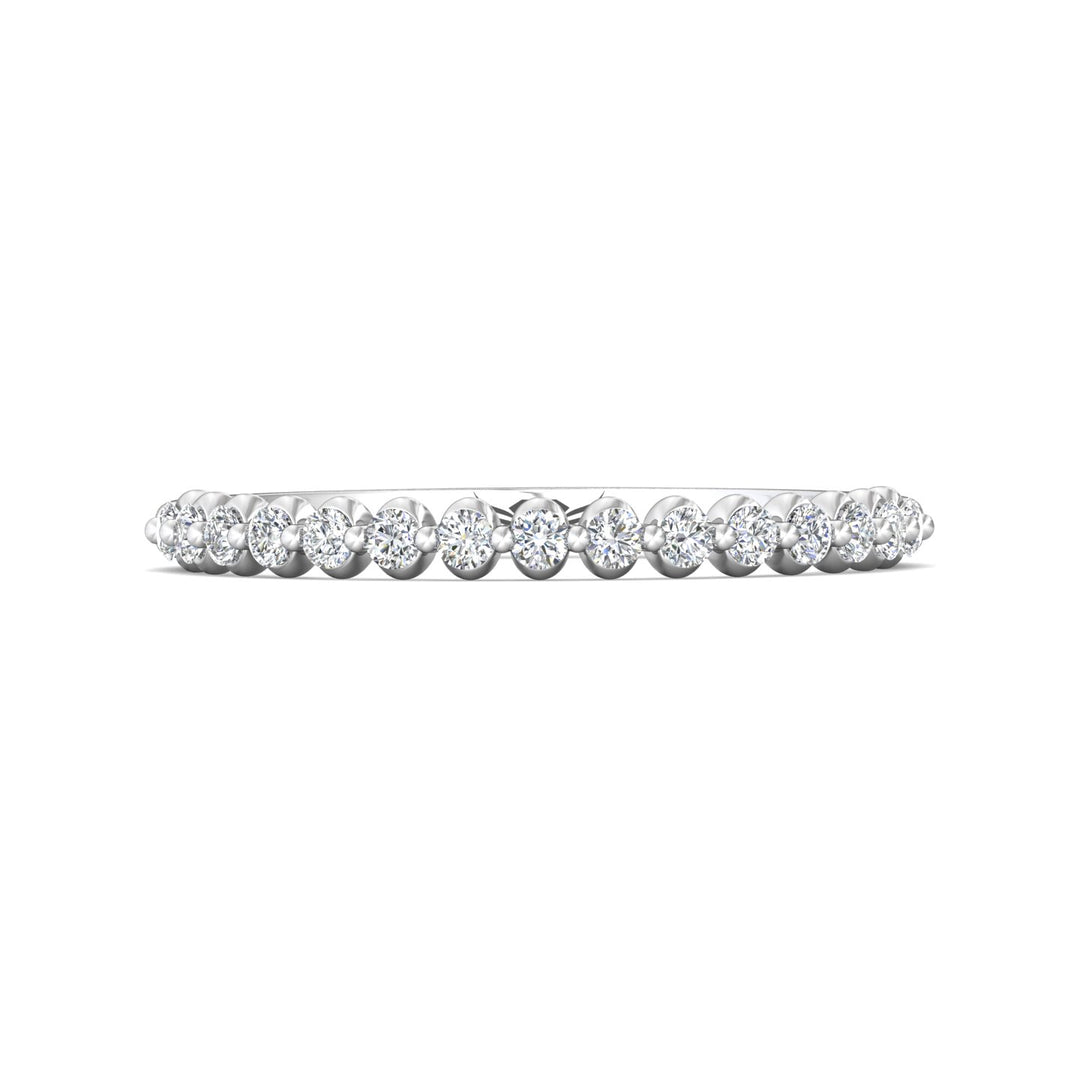 14K Gold White Channel/Shared Prong Wedding Band from the Channel/Shared Prong collection - DWBSP9-.25_14KW