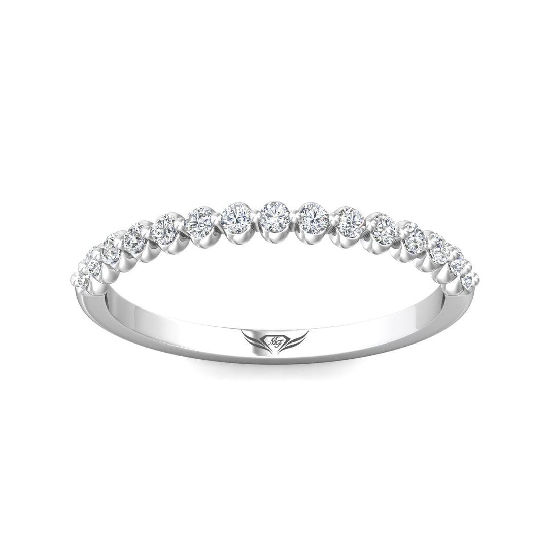 14K Gold White Channel/Shared Prong Wedding Band from the Channel/Shared Prong collection - DWBSP9-.25_14KW