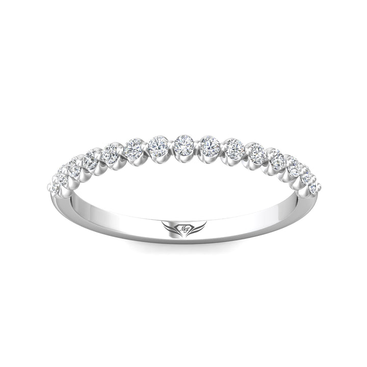 14K Gold White Channel/Shared Prong Wedding Band from the Channel/Shared Prong collection - DWBSP9-.25_14KW