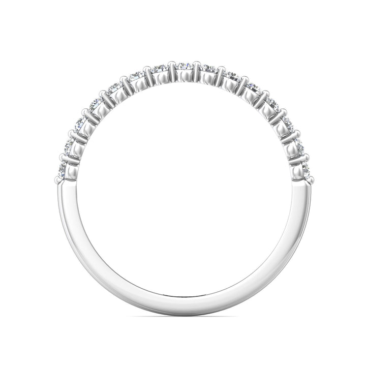 14K Gold White Channel/Shared Prong Wedding Band from the Channel/Shared Prong collection - DWBSP9-.25_14KW