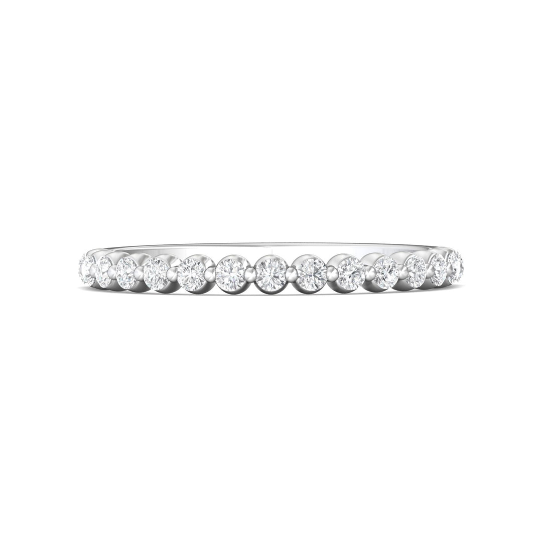 Platinum White Channel/Shared Prong Wedding Band from the Channel/Shared Prong collection - DWBSP9-.35_PlatW