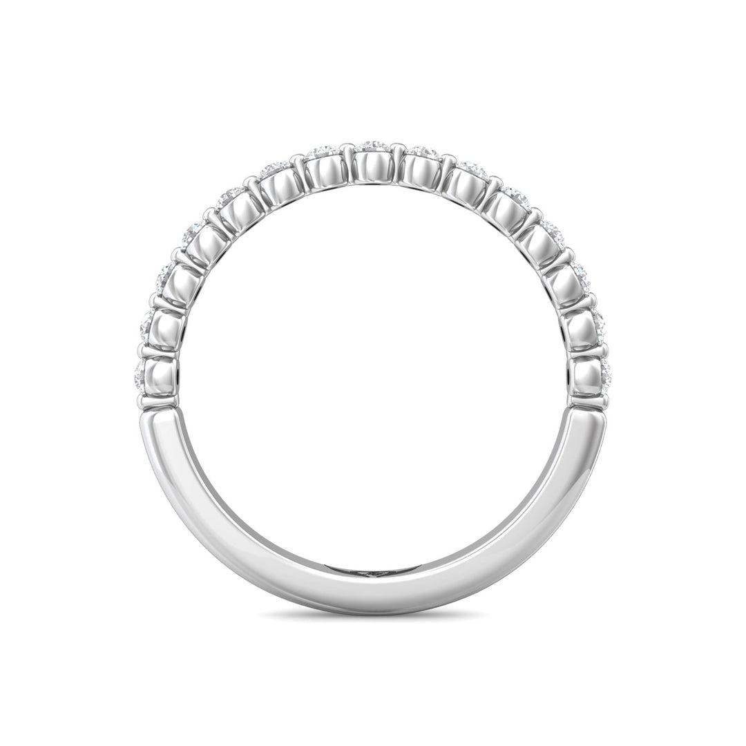 14K Gold White Channel/Shared Prong Wedding Band from the Channel/Shared Prong collection - DWBSP9-.35_14KW