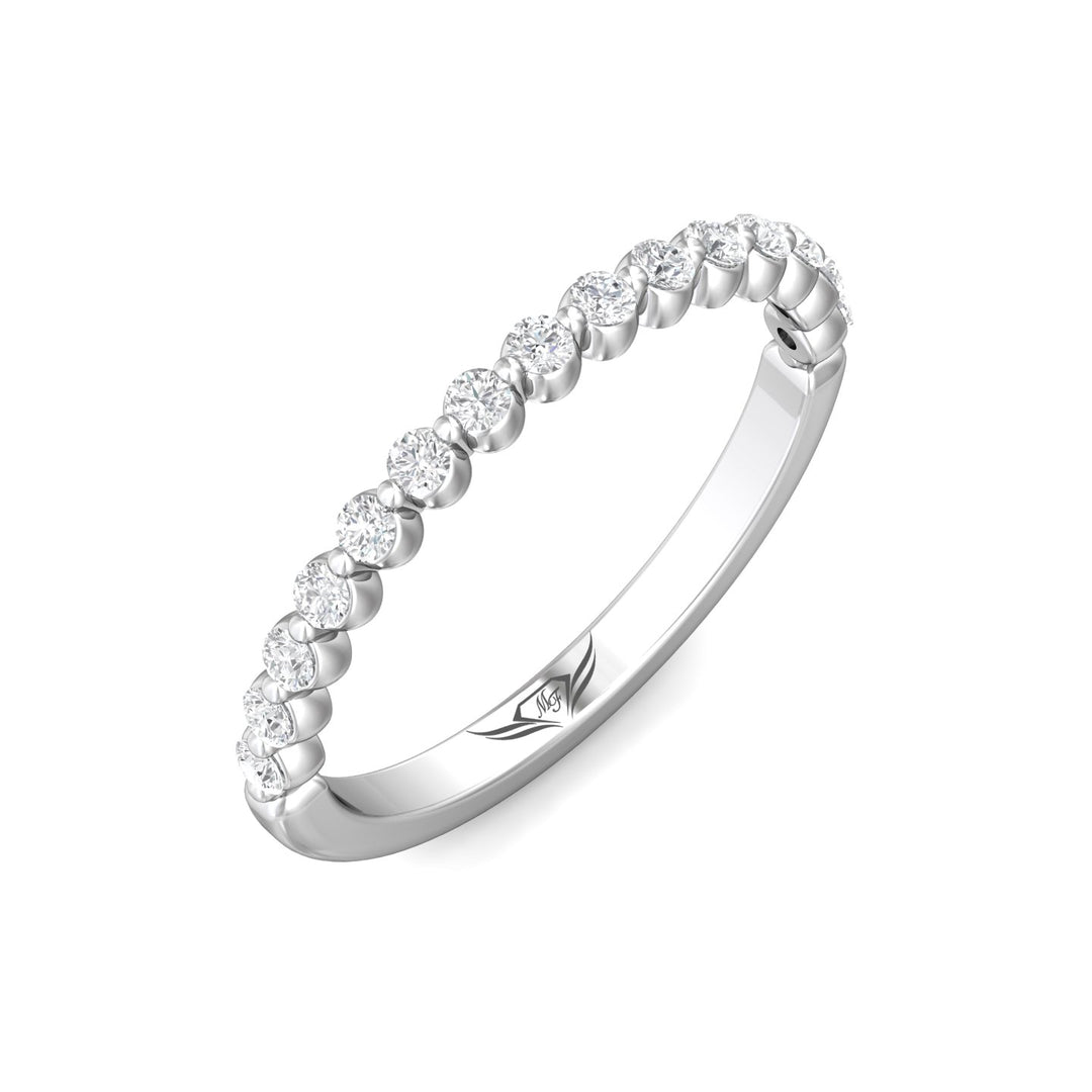 Channel/Shared Prong Wedding Band from the Channel/Shared Prong collection