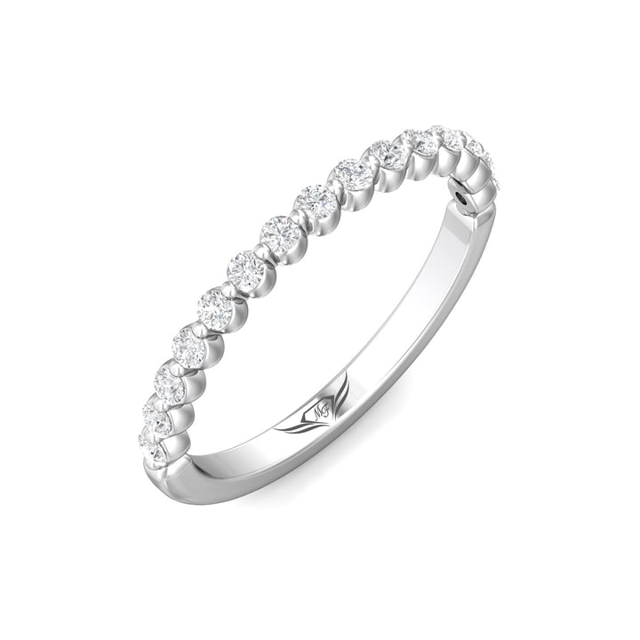 14K Gold White Channel/Shared Prong Wedding Band from the Channel/Shared Prong collection - DWBSP9-.35_14KW