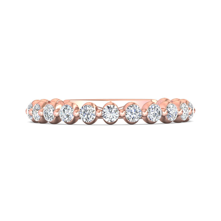 14K Gold Pink Channel/Shared Prong Wedding Band from the Channel/Shared Prong collection - DWBSP9-.50-1_14KP