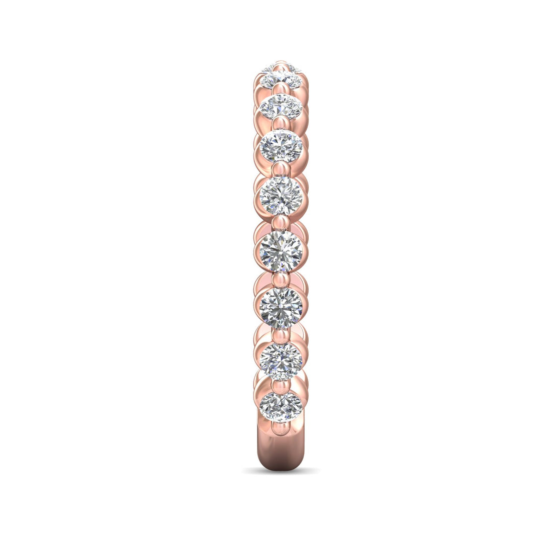 14K Gold Pink Channel/Shared Prong Wedding Band from the Channel/Shared Prong collection - DWBSP9-.50-1_14KP