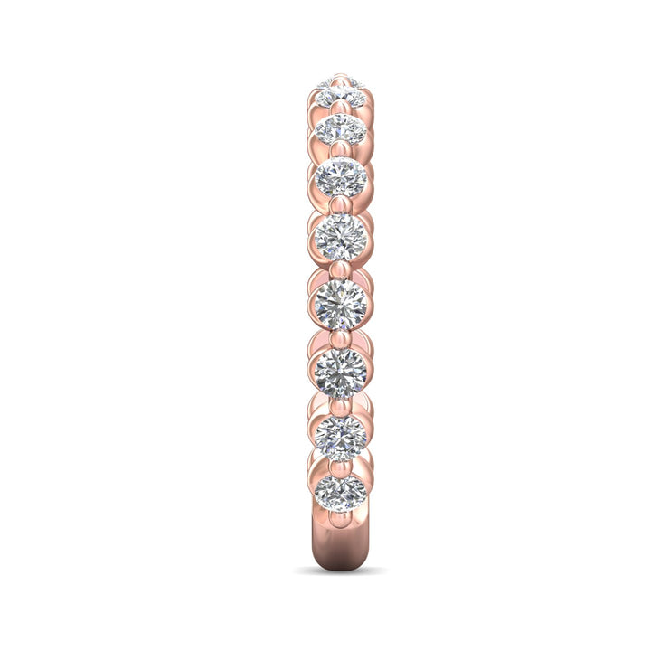 14K Gold Pink Channel/Shared Prong Wedding Band from the Channel/Shared Prong collection - DWBSP9-.50-1_14KP