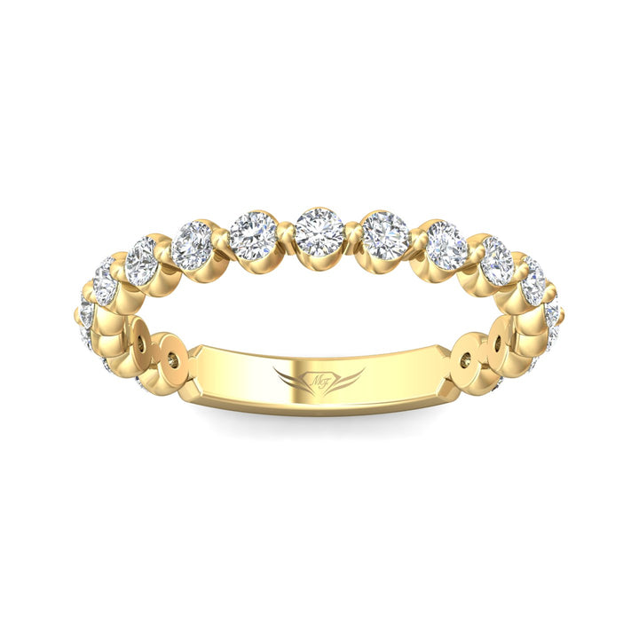 14K Gold Yellow Channel/Shared Prong Wedding Band from the Channel/Shared Prong collection - DWBSP9-.50-1_14KY