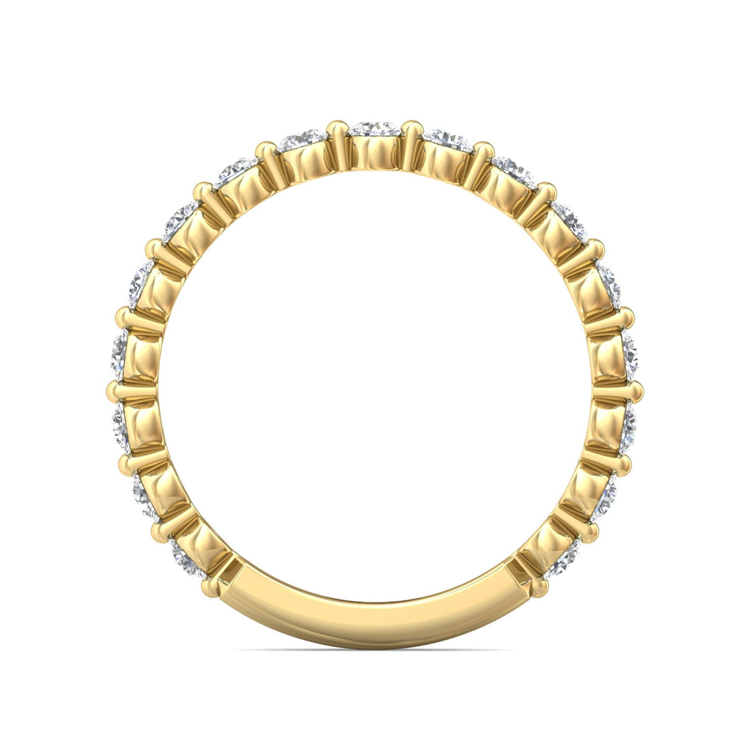 14K Gold Yellow Channel/Shared Prong Wedding Band from the Channel/Shared Prong collection - DWBSP9-.50-1_14KY