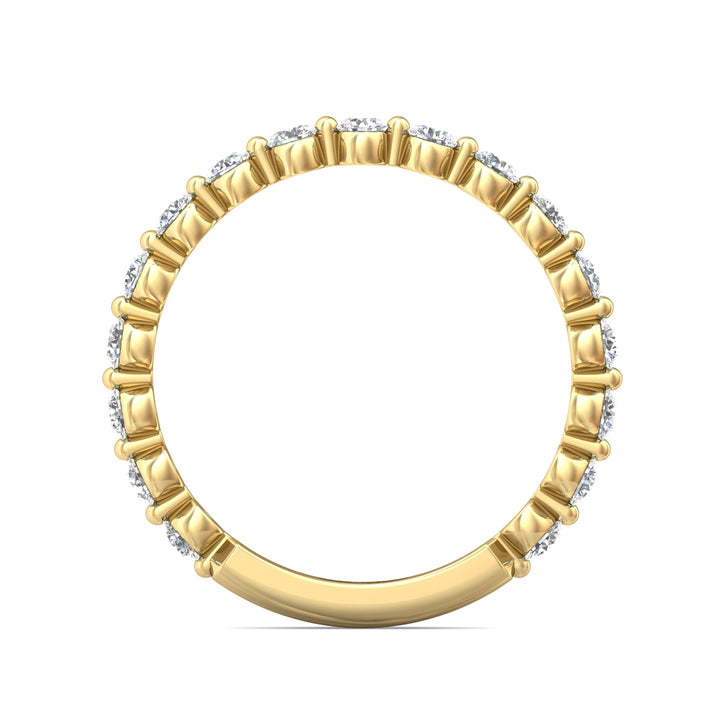 14K Gold Yellow Channel/Shared Prong Wedding Band from the Channel/Shared Prong collection - DWBSP9-.50-1_14KY