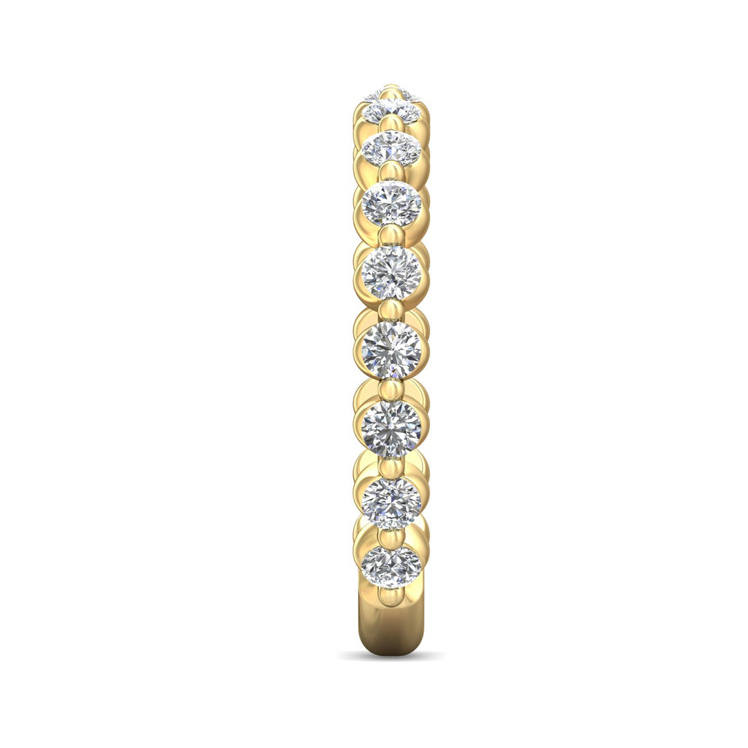 14K Gold Yellow Channel/Shared Prong Wedding Band from the Channel/Shared Prong collection - DWBSP9-.50-1_14KY