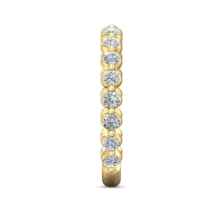 14K Gold Yellow Channel/Shared Prong Wedding Band from the Channel/Shared Prong collection - DWBSP9-.50-1_14KY