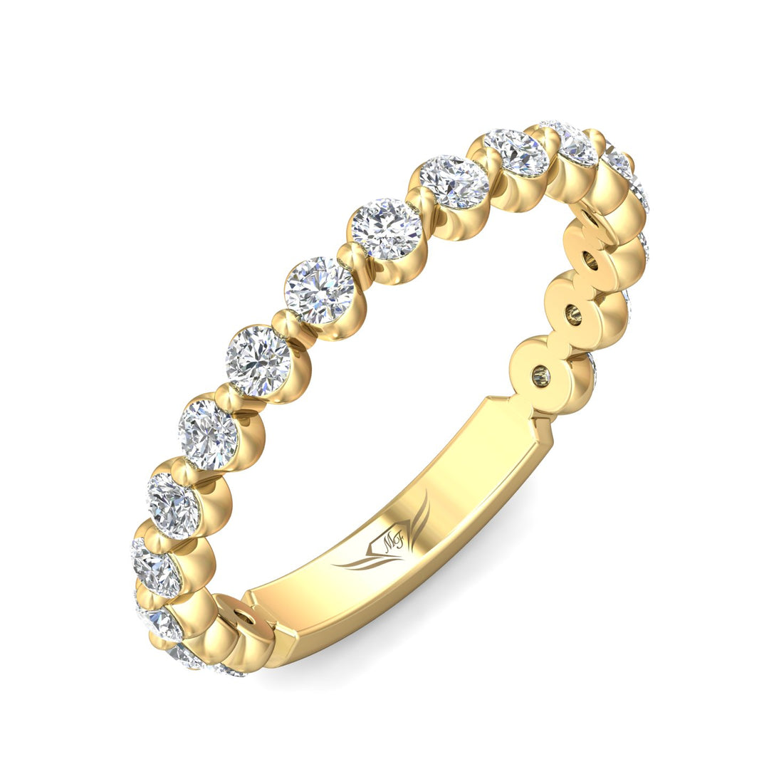 14K Gold Yellow Channel/Shared Prong Wedding Band from the Channel/Shared Prong collection - DWBSP9-.50-1_14KY
