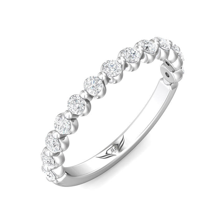 Channel/Shared Prong Wedding Band from the Channel/Shared Prong collection