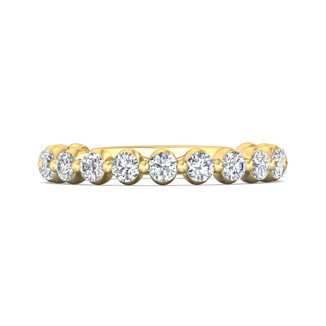 14K Gold Yellow Channel/Shared Prong Wedding Band from the Channel/Shared Prong collection - DWBSP9-.75-1_14KY