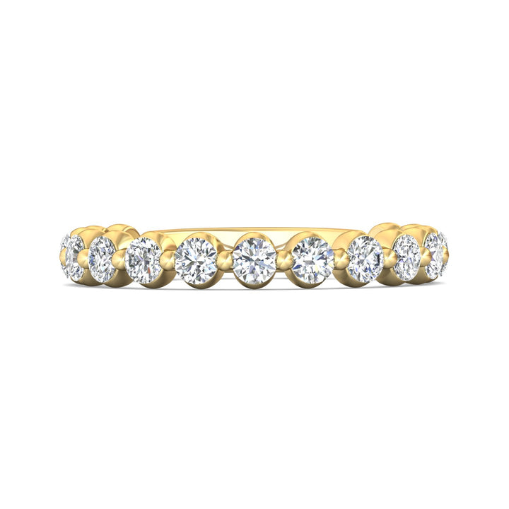 14K Gold Yellow Channel/Shared Prong Wedding Band from the Channel/Shared Prong collection - DWBSP9-.75-1_14KY