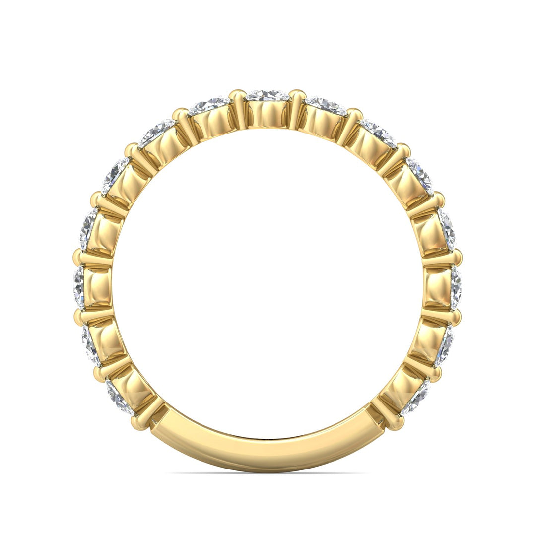 14K Gold Yellow Channel/Shared Prong Wedding Band from the Channel/Shared Prong collection - DWBSP9-.75-1_14KY
