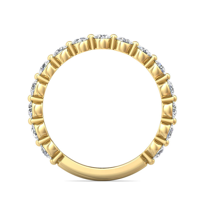 14K Gold Yellow Channel/Shared Prong Wedding Band from the Channel/Shared Prong collection - DWBSP9-.75-1_14KY