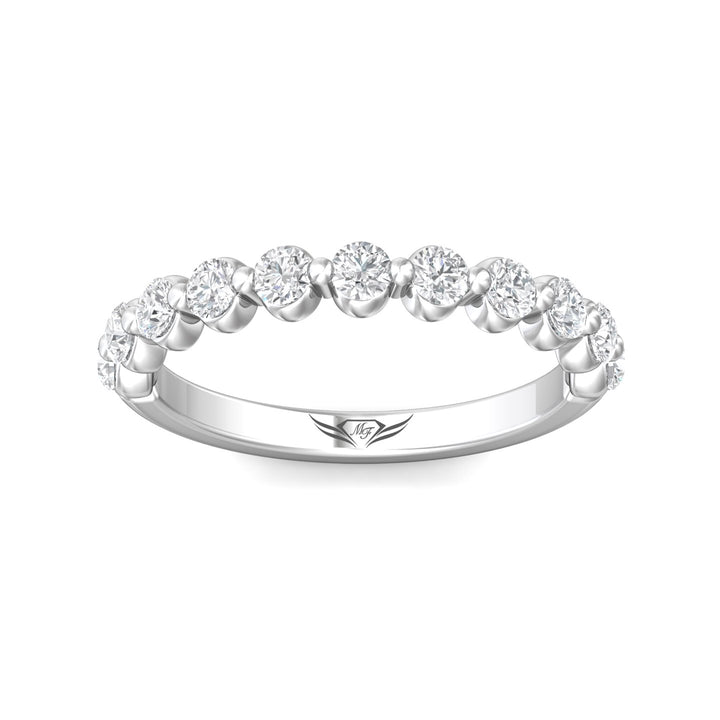 Channel/Shared Prong Wedding Band from the Channel/Shared Prong collection