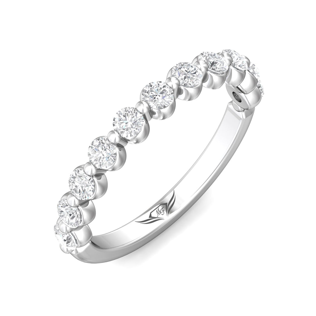 Channel/Shared Prong Wedding Band from the Channel/Shared Prong collection