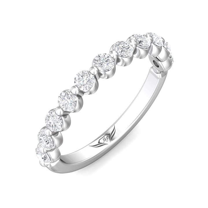 Channel/Shared Prong Wedding Band from the Channel/Shared Prong collection